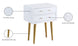 Zane White Laquer with Gold Side Table - Furniture Depot