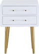 Zane White Laquer with Gold Side Table - Furniture Depot