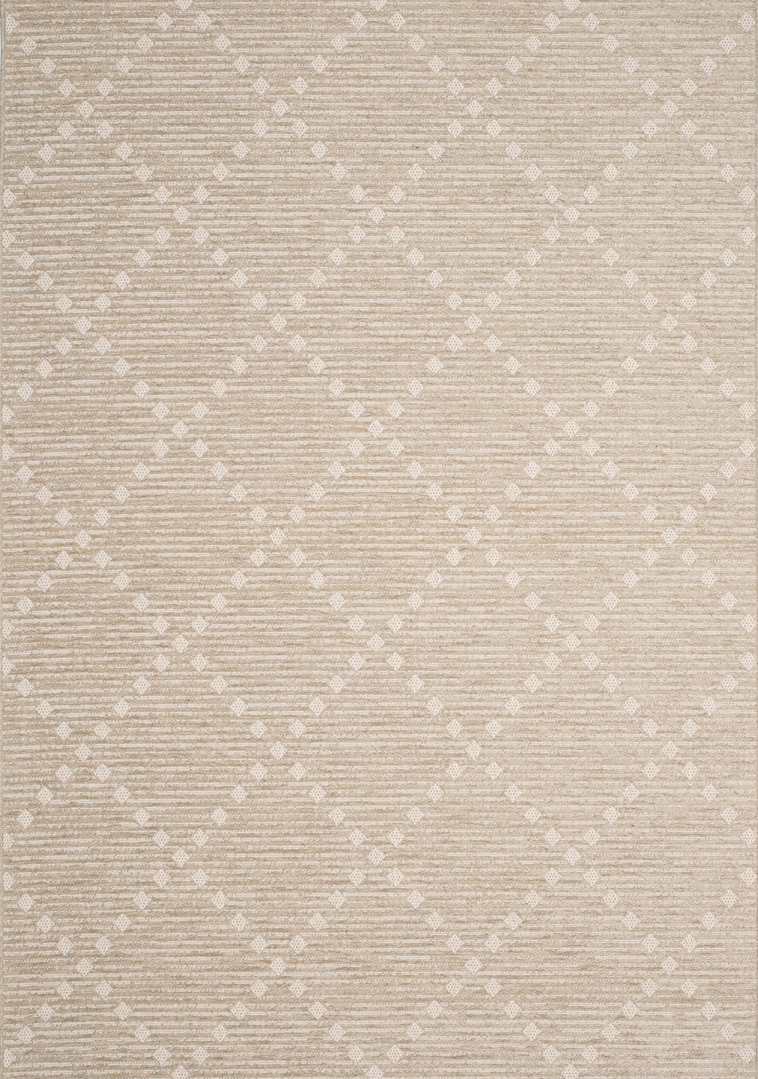 Vista Beige Cream Dot Trellis Indoor/Outdoor Rug - Furniture Depot