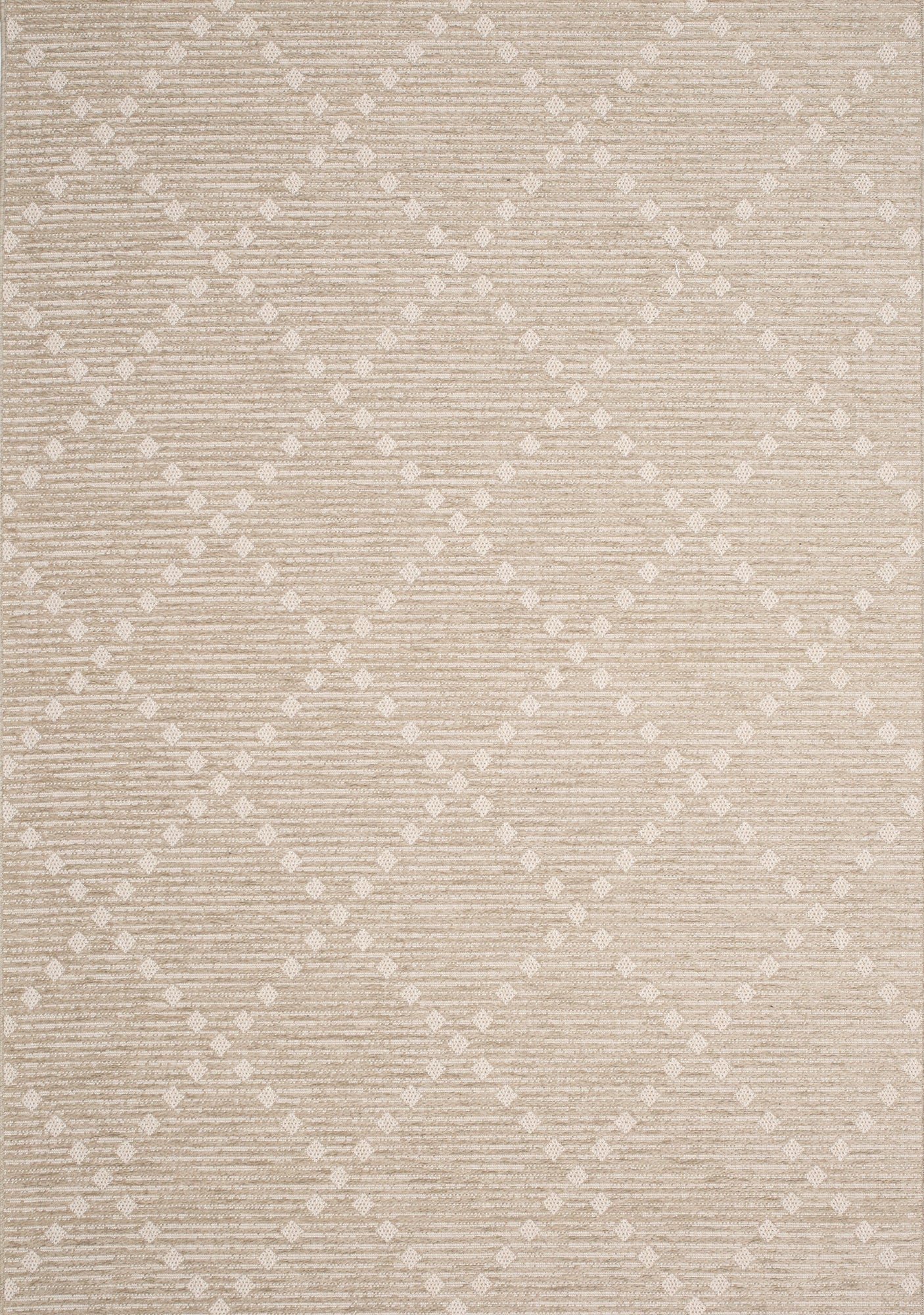 Vista Beige Cream Dot Trellis Indoor/Outdoor Rug - Furniture Depot