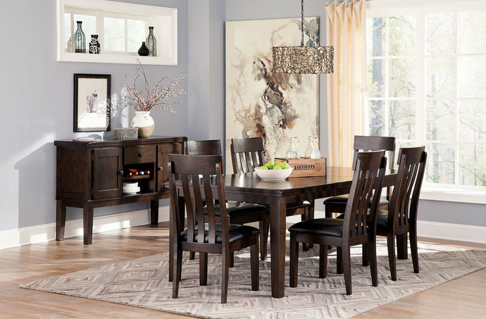 Haddigan Dark Brown 7 Pc. Extension Table, 6 Side Chairs