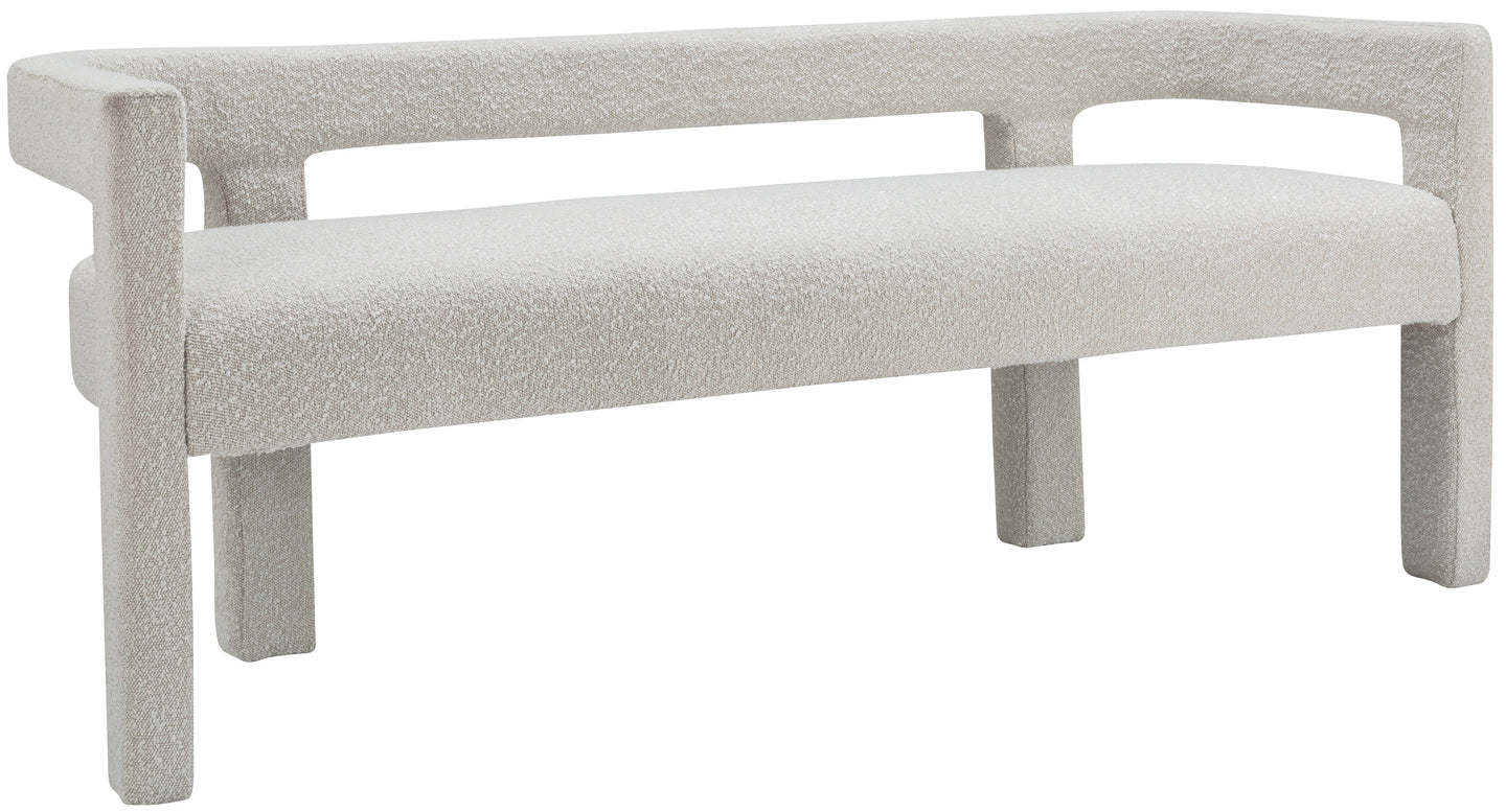 Athena Boucle Fabric Bench - Furniture Depot