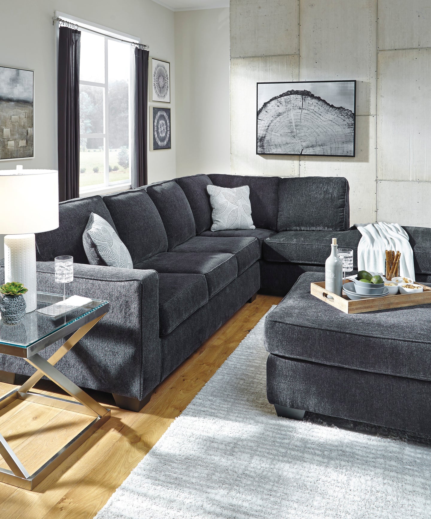 Altari 2 Piece RHF Sectional Slate - Furniture Depot