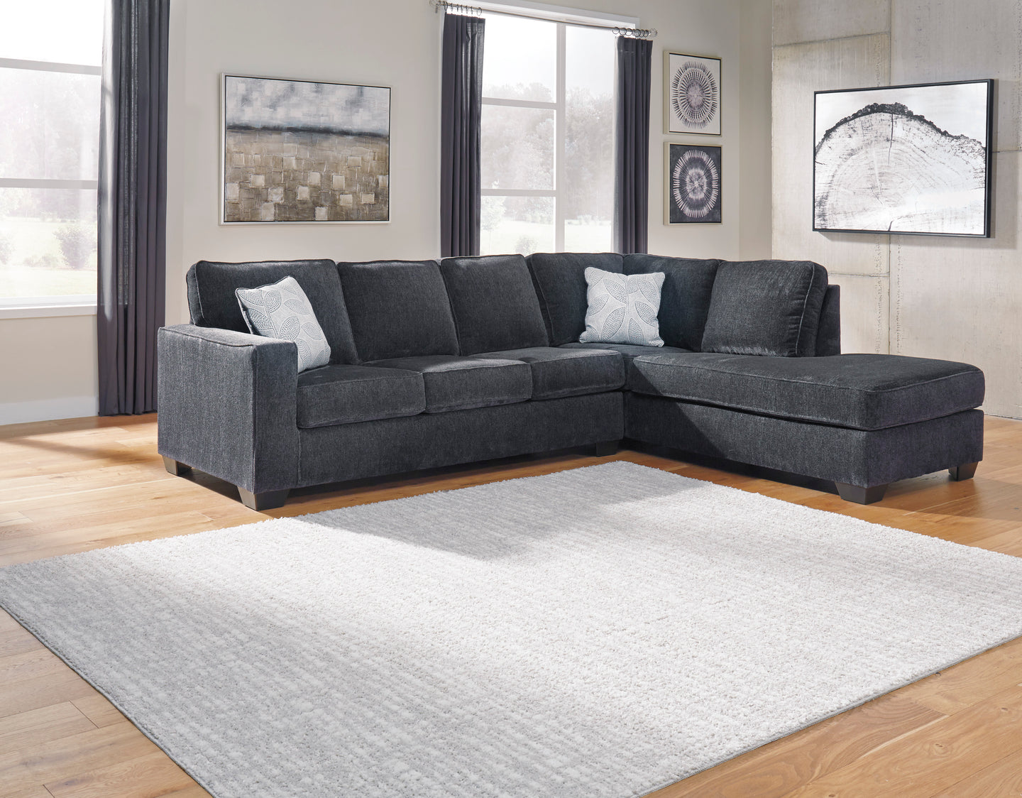 Altari 2 Piece RHF Sectional Slate - Furniture Depot