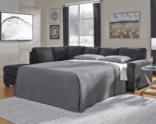 Altari Sectional - Full Sleeper with LHF Chaise Slate - Furniture Depot