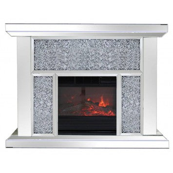 Glamour Mirrored Fireplace - Furniture Depot