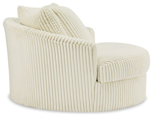 Lindyn Oversized Swivel Accent Chair - Ivory