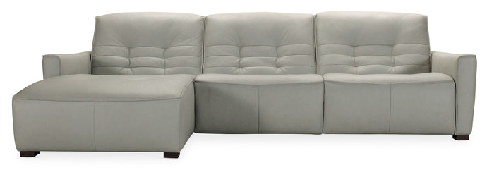 Reginald Double Chaise Grey Velvet Tufted Sectional – Furniture Depot