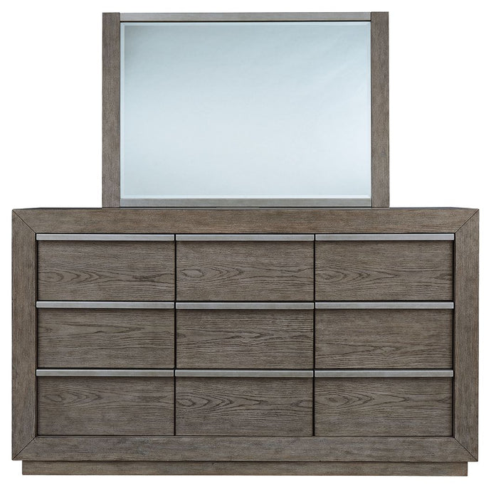 Anibecca Weathered Gray Dresser, Mirror
