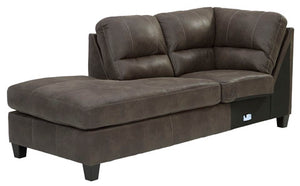 Navi Faux Leather 2-Piece Sectional w/ Left Chaise & Sleeper - Smoke - Furniture Depot (4720033693798)