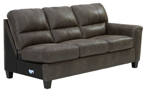 Navi Faux Leather 2-Piece Sectional w/ Left Chaise & Sleeper - Smoke - Furniture Depot (4720033693798)
