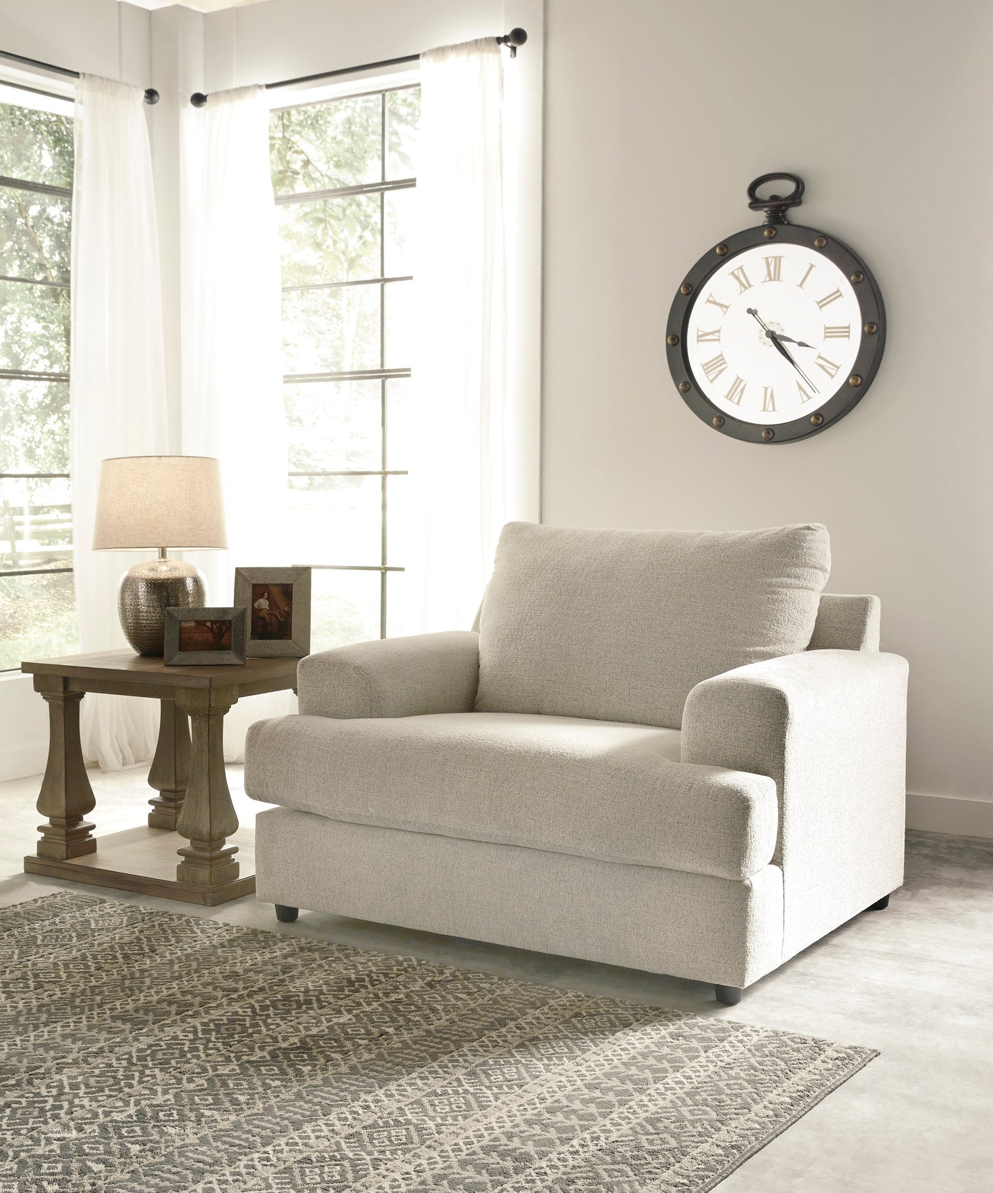 Soletren Chair and a Half - Stone - Furniture Depot