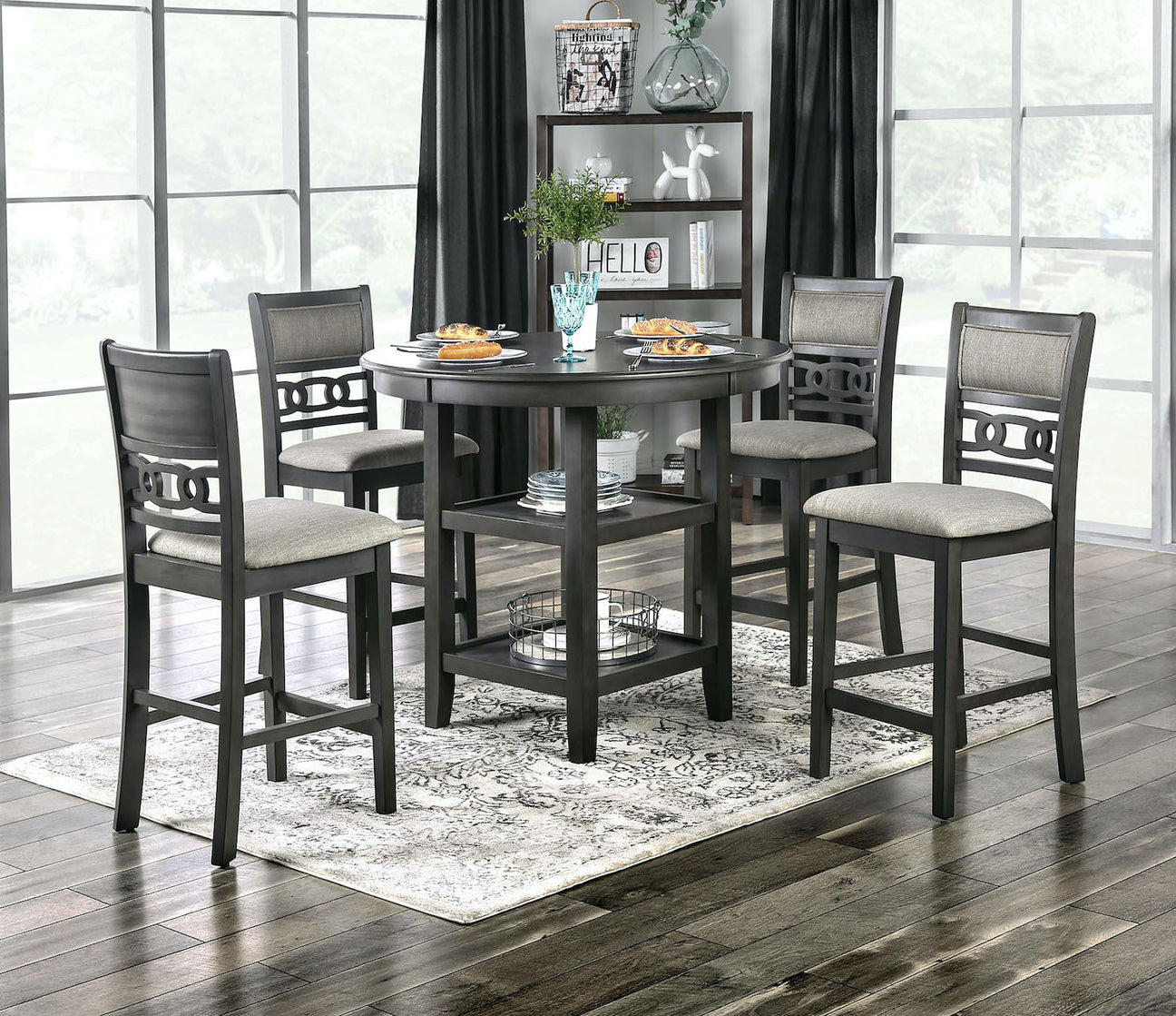 Gia grey 5 piece 2024 dining set