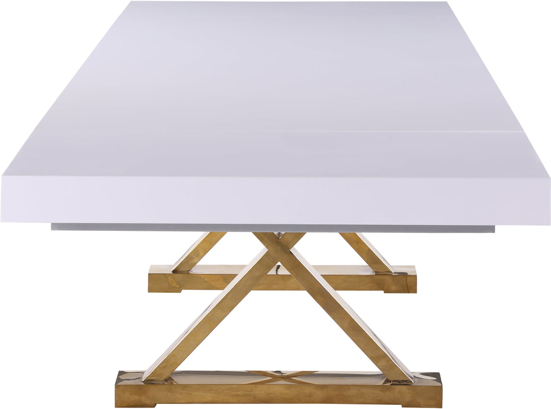 Excel White Lacquer Extendable Dining Table (3 Boxes) - Furniture Depot (7679020892408)