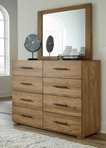 Dakmore Brown 4 Pc. Dresser, Mirror, Upholstered Bed - King