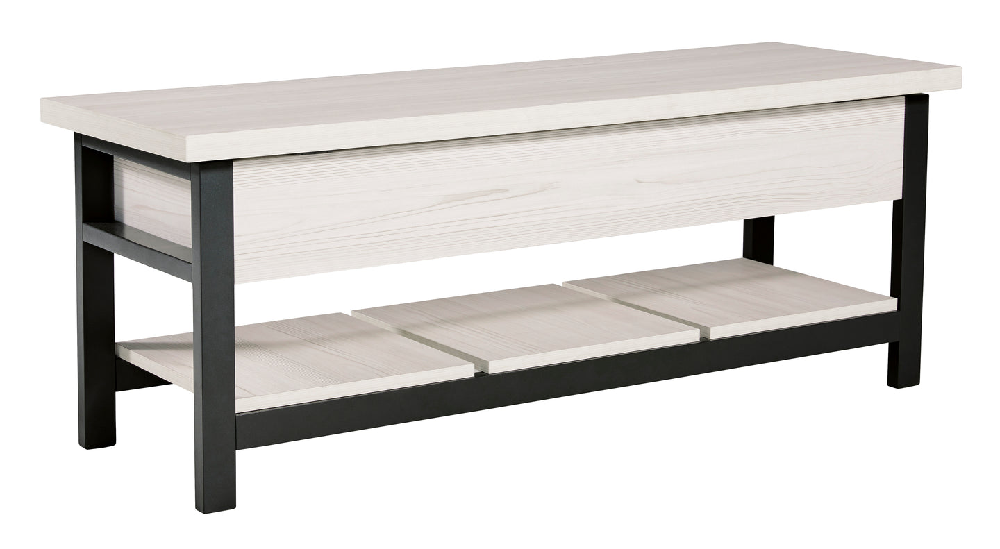 Rhyson Storage Bench - White - Furniture Depot (7761743413496)