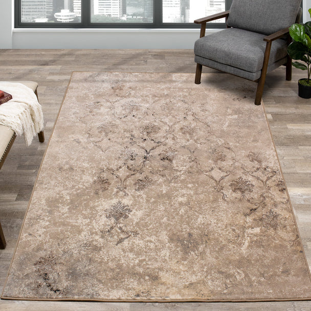 Elegant Beige Taupe Rug