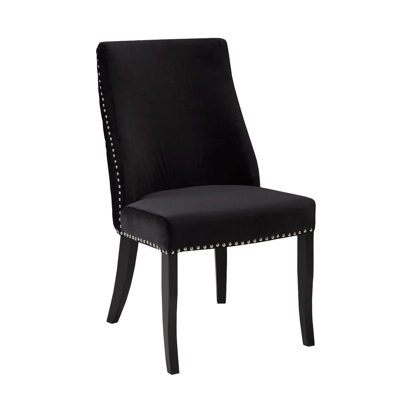 Lux Upholstered Dining Chair - Black Velvet - Furniture Depot (4839344275558)