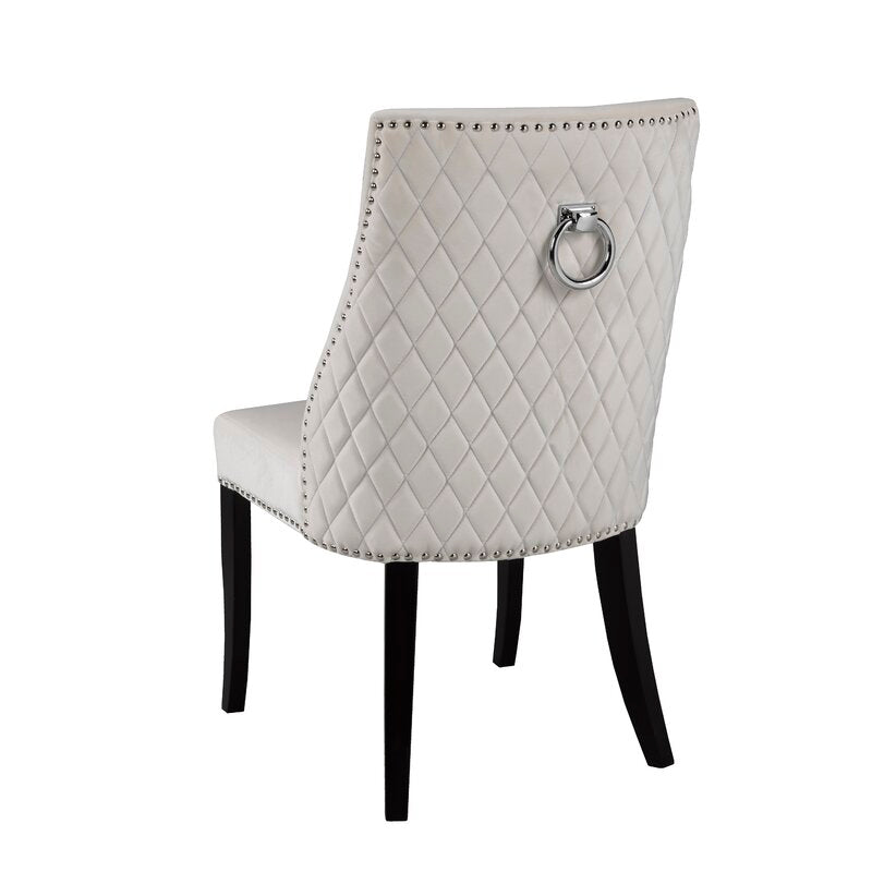 Lux Upholstered Dining Chair - Cream Velvet - Furniture Depot