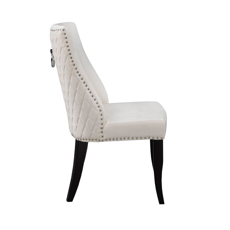 Lux Upholstered Dining Chair - Cream Velvet - Furniture Depot