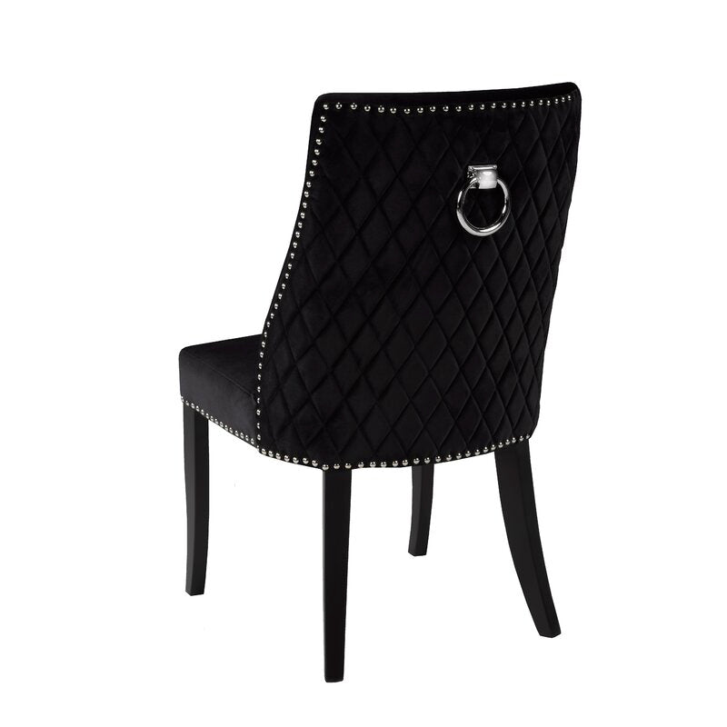Lux Upholstered Dining Chair - Black Velvet - Furniture Depot (4839344275558)