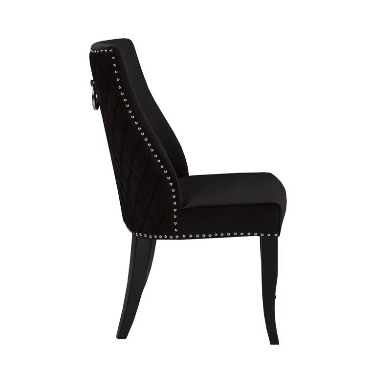 Lux Upholstered Dining Chair - Black Velvet - Furniture Depot (4839344275558)