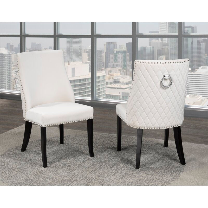 Lux Upholstered Dining Chair - Cream Velvet - Furniture Depot