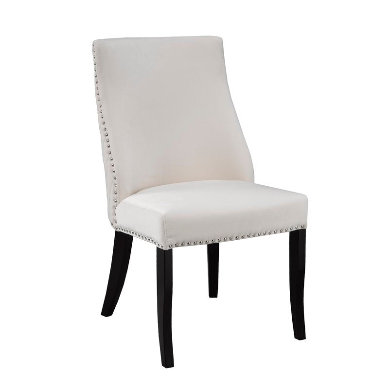 Lux Upholstered Dining Chair - Cream Velvet - Furniture Depot