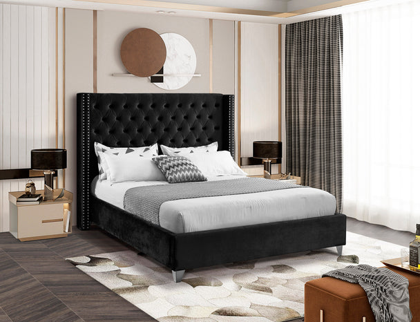 Aiden Velvet Bed - Furniture Depot