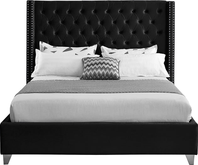 Aiden Velvet Bed - Furniture Depot