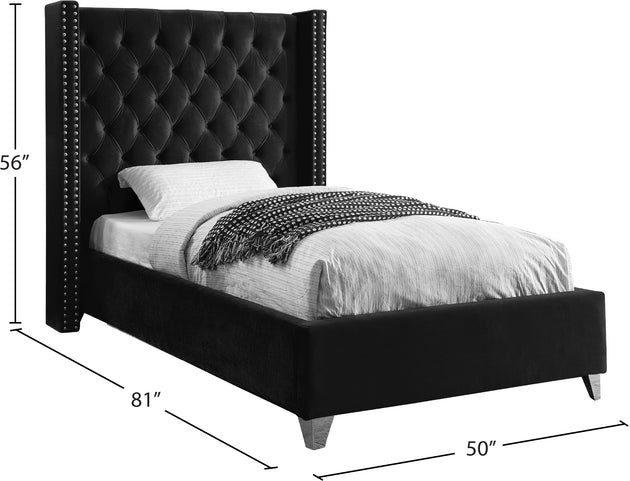 Aiden Velvet Bed - Furniture Depot
