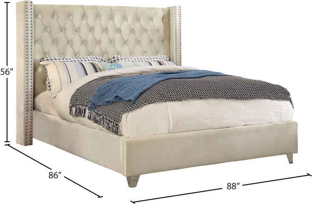 Aiden Velvet Bed - Furniture Depot