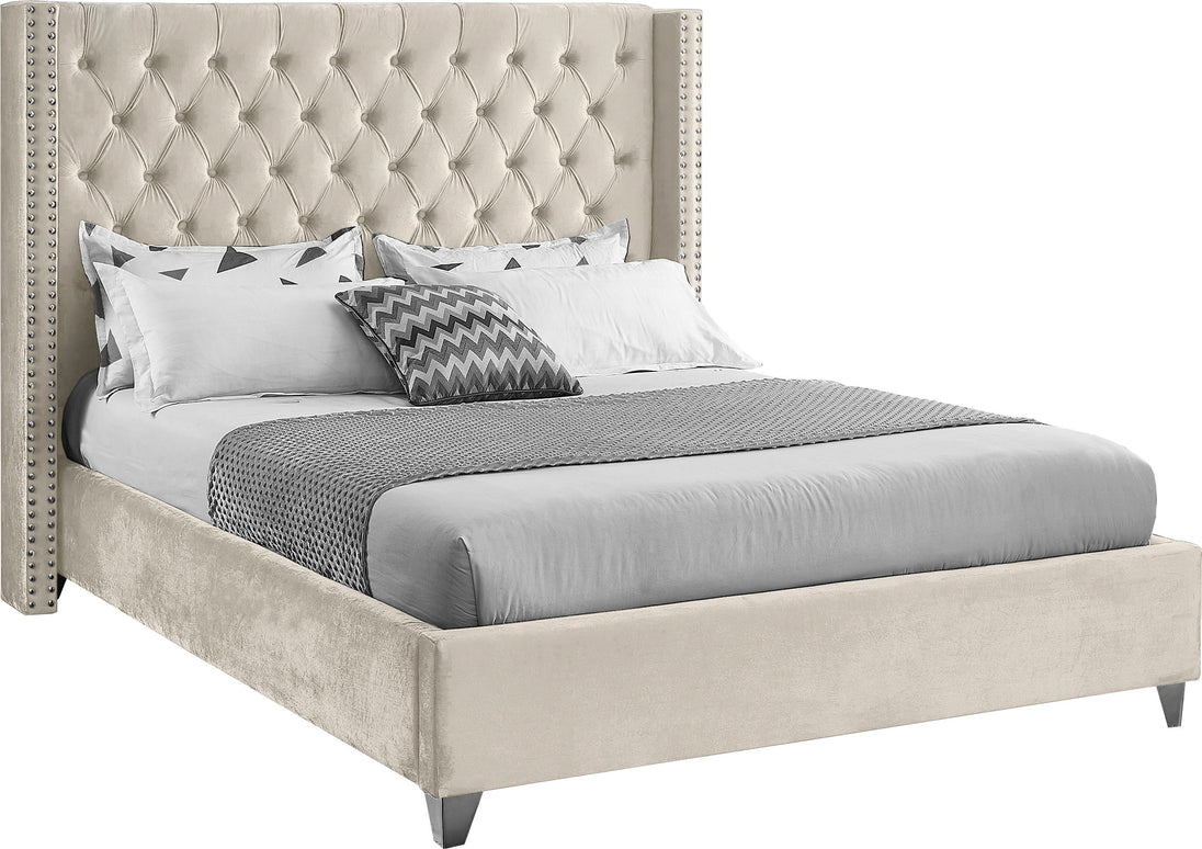 Aiden Velvet Bed - Furniture Depot