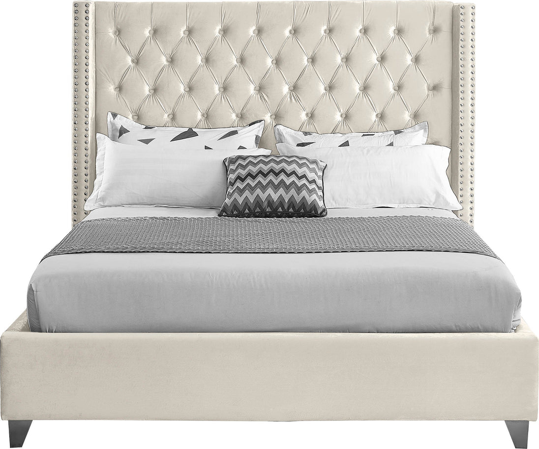 Aiden Velvet Bed - Furniture Depot