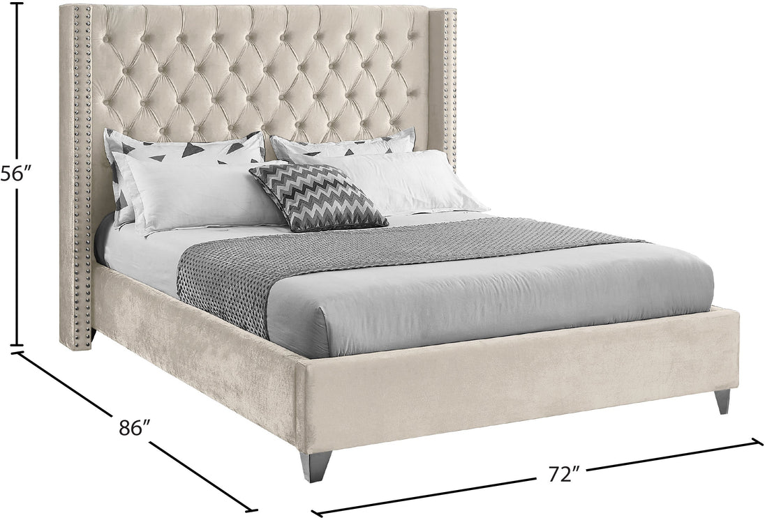 Aiden Velvet Bed - Furniture Depot