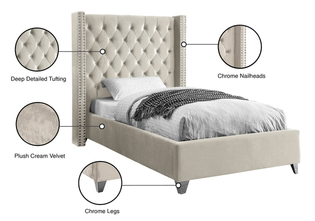 Aiden Velvet Bed - Furniture Depot
