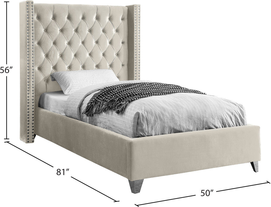 Aiden Velvet Bed - Furniture Depot