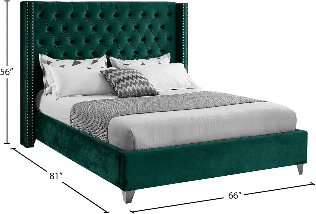 Aiden Velvet Bed - Furniture Depot