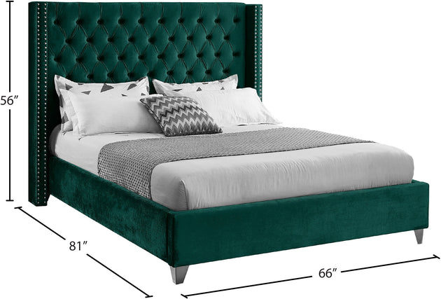 Aiden Velvet Bed - Furniture Depot