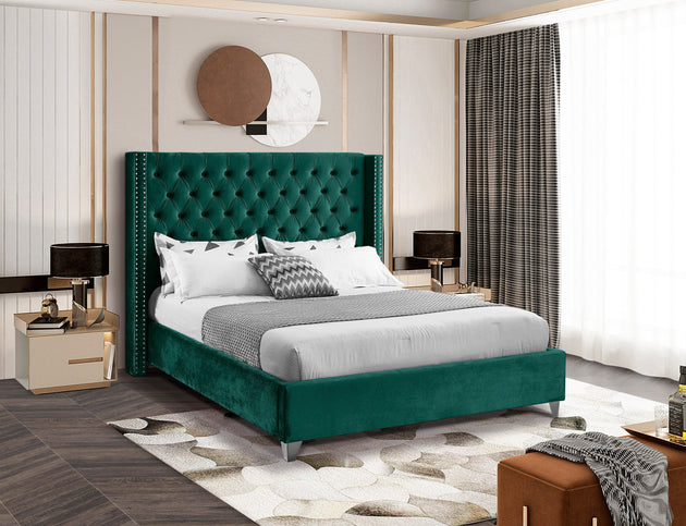Aiden Velvet Bed - Furniture Depot