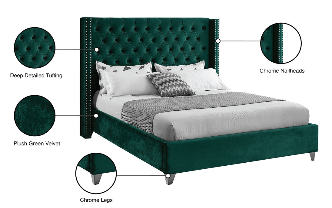 Aiden Velvet Bed - Furniture Depot