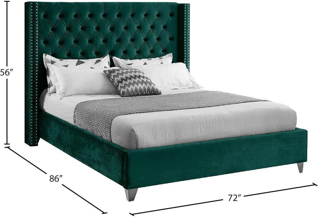 Aiden Velvet Bed - Furniture Depot