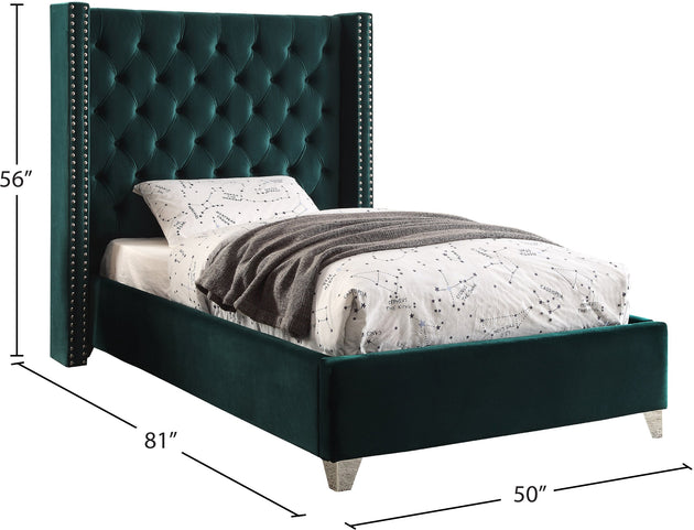 Aiden Velvet Bed - Furniture Depot