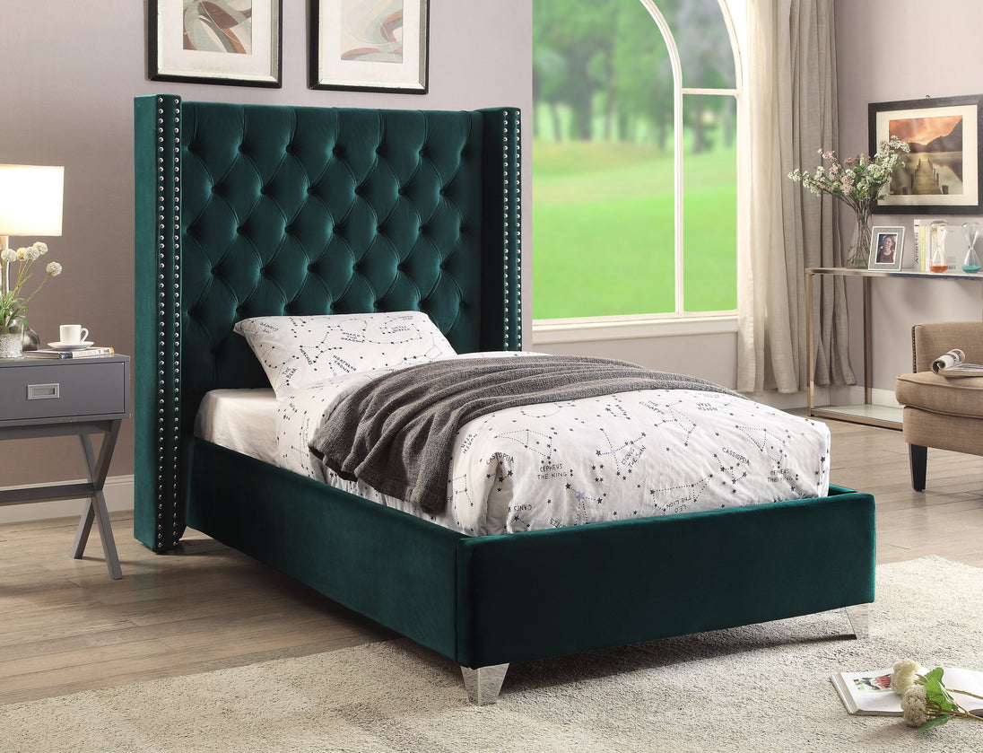 Aiden Velvet Bed - Furniture Depot