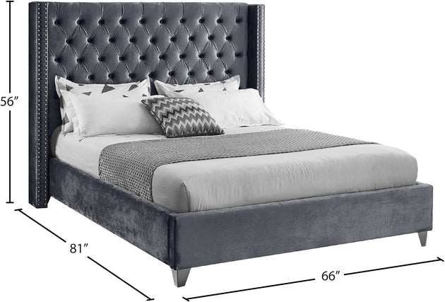 Aiden Velvet Bed - Furniture Depot