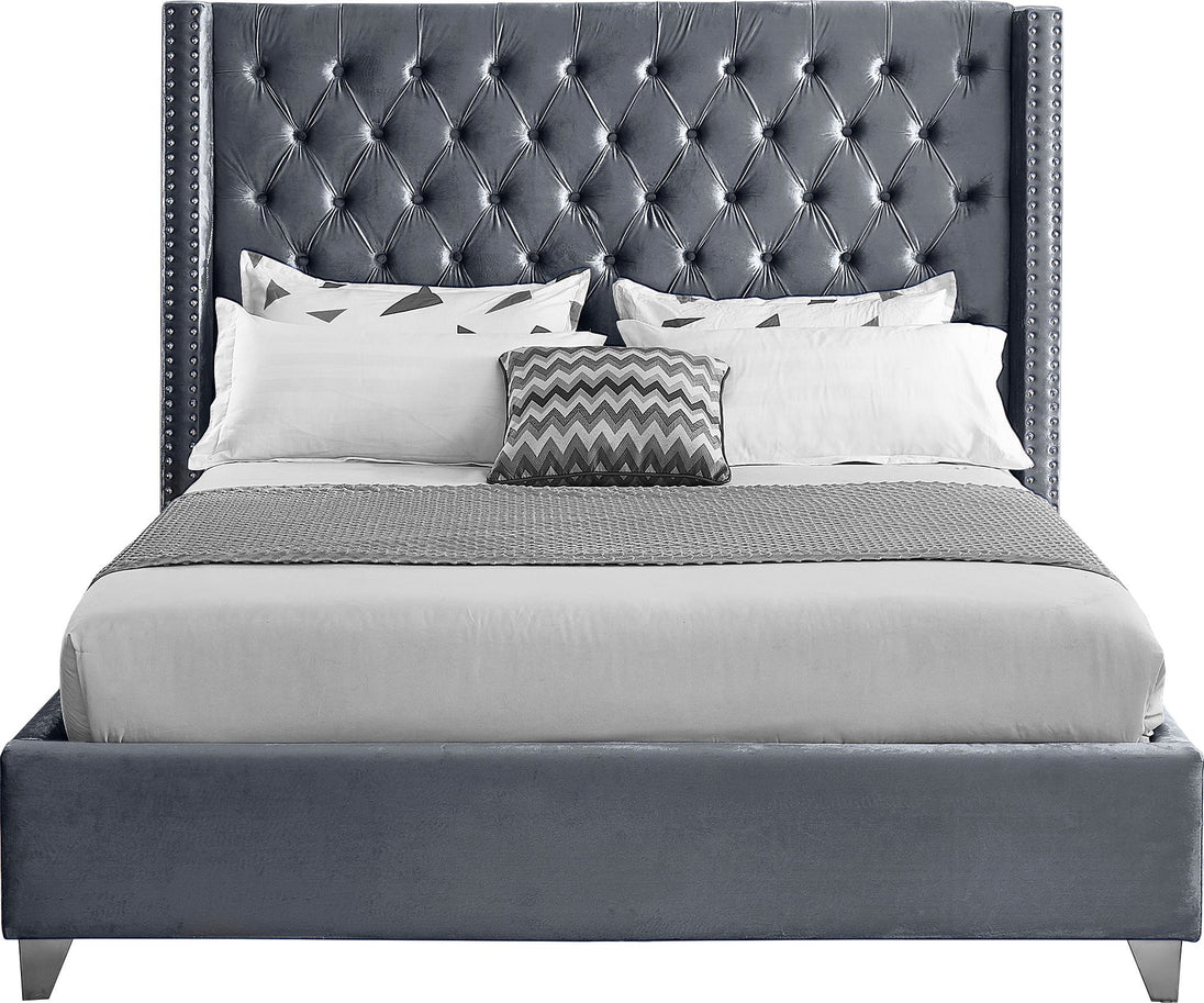 Aiden Velvet Bed - Furniture Depot