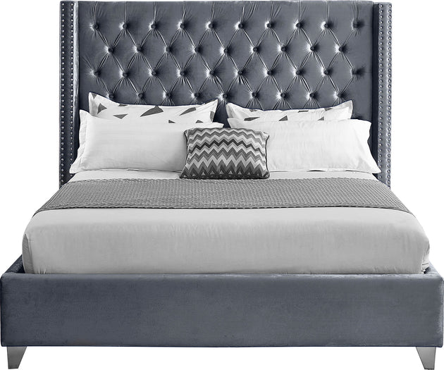 Aiden Velvet Bed - Furniture Depot