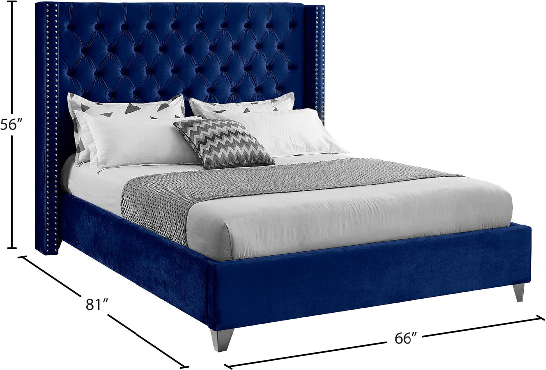 Aiden Velvet Bed - Furniture Depot