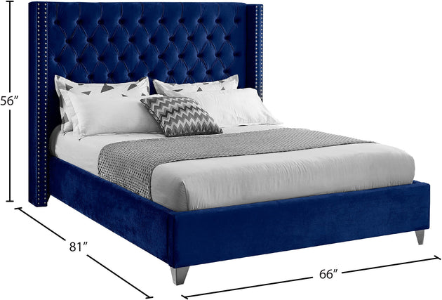 Aiden Velvet Bed - Furniture Depot