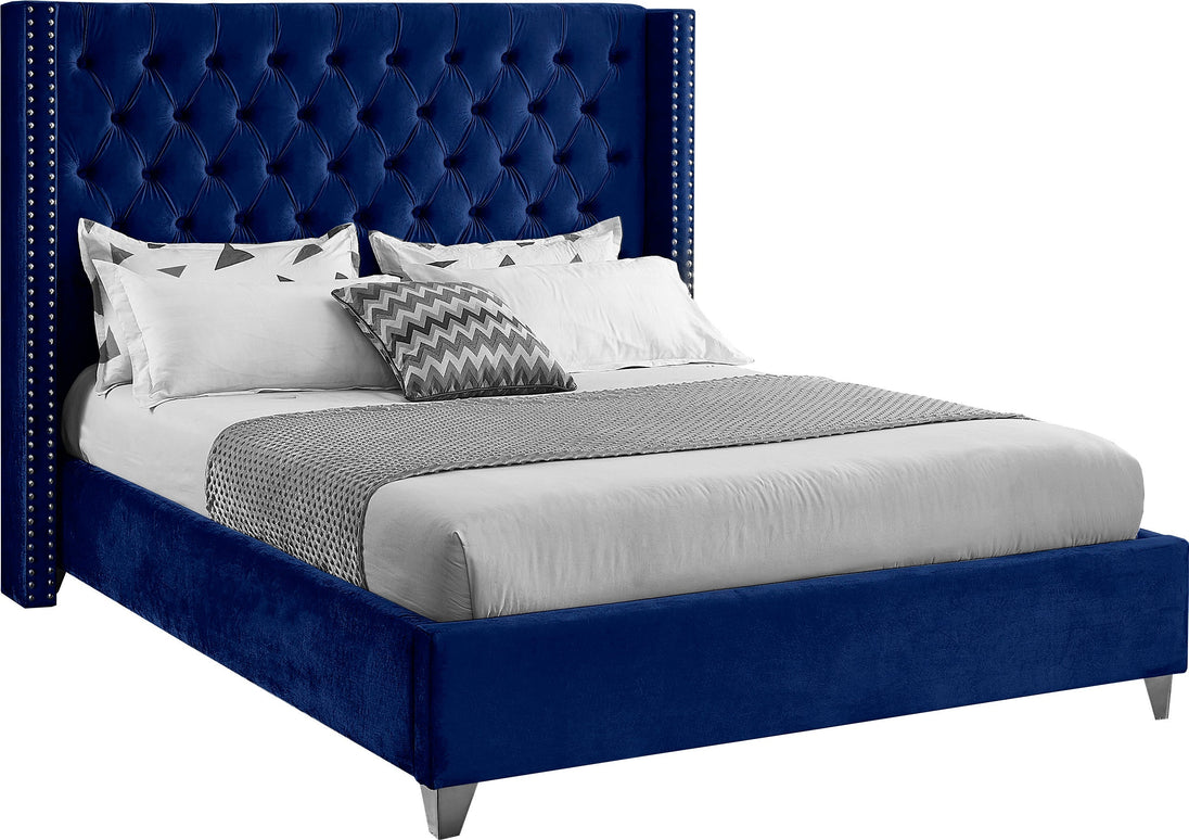 Aiden Velvet Bed - Furniture Depot